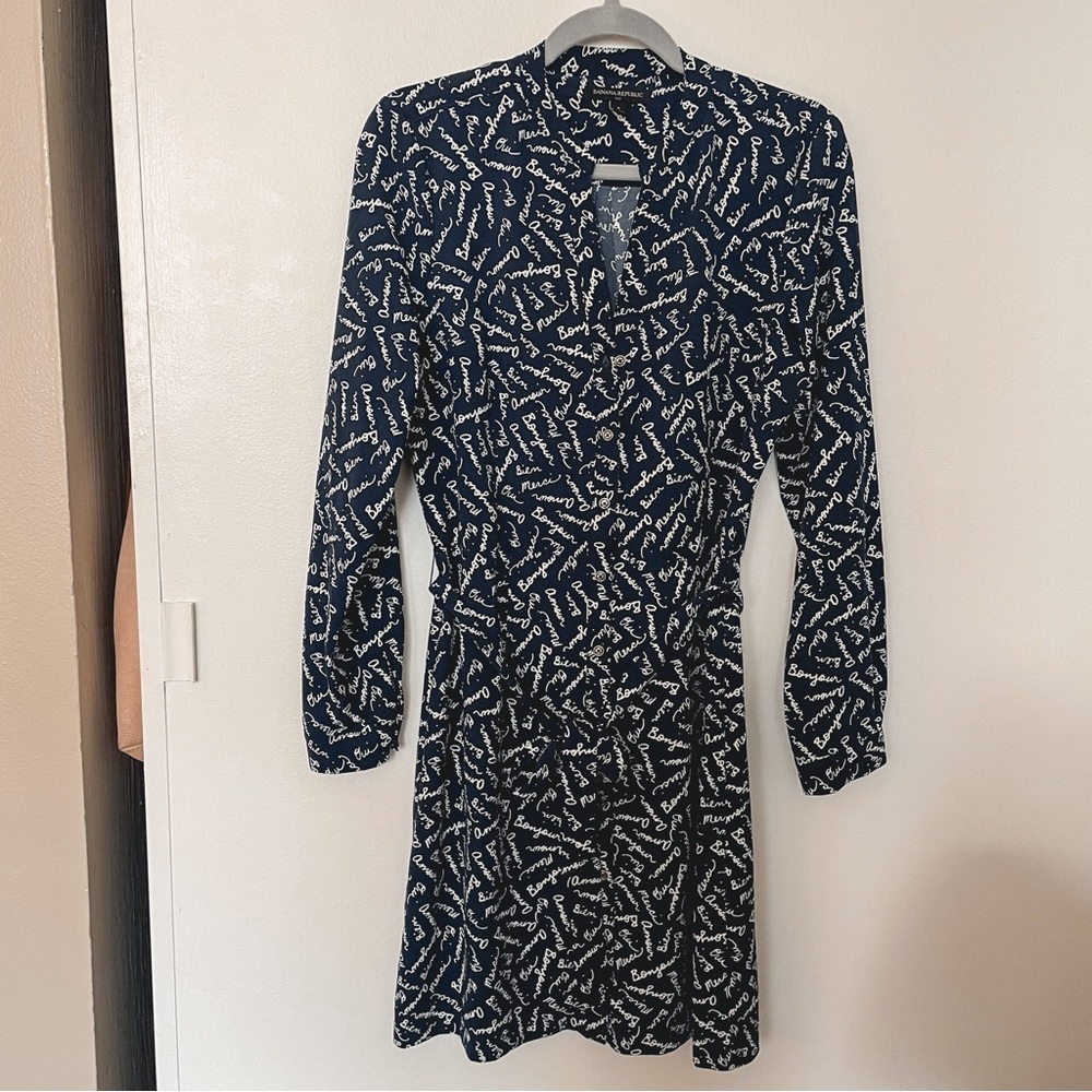 Banana Republic French Sayings Dress